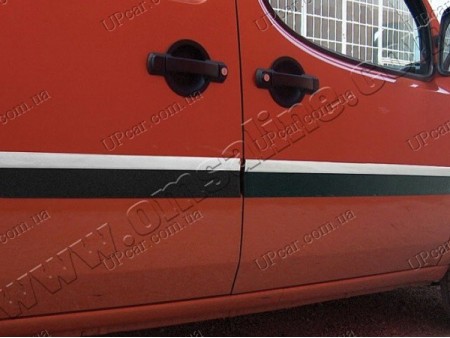Молдинги на двери Fiat Doblo 04- 4шт, узкие ,